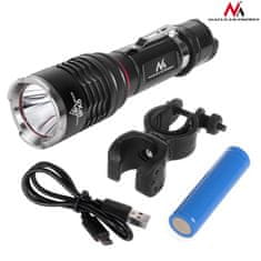 Maclean LED baterka Cree 800 lumenov Maclean, nabíjačka, držiak na bicykel, MCE220