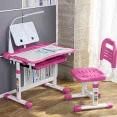 Timeless Tools Detský rastúci písací stôl s nastaviteľnou výškou- ružový