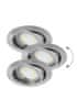 LED zápustné bodové svietidlo Lite 3x3W | 240lm | 3000K - set 3 ks, saténový chróm