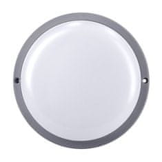 Solight LED vonkajšie svietidlo 13W, 910lm, 4000K, IP54, 17cm, kruhové šedé