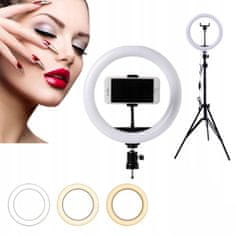 MG Selfie Ring Fill kruhové LED svetlo 10'' + statív 1.8m, čierne