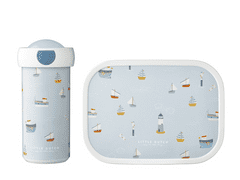 Little Dutch Olovrantový set (fľaša 300ml+box) Námornícky záliv