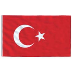 Vidaxl Turecká vlajka a tyč 5,55 m hliník