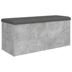 Vidaxl Úložná lavička betónová sivá 102x42x45 cm kompozitné drevo
