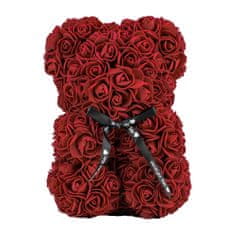 Medvídárek Simple medvedík z ruží 25cm - tmavo červený