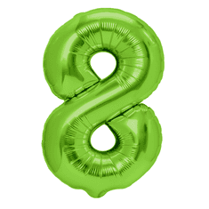 PartyPal Fóliový balón číslo 8 zelený 100cm