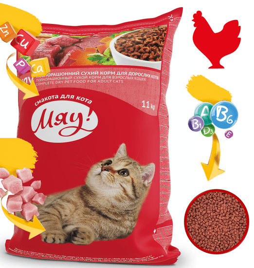 My Love MIAU Granule pre mačky s kuracim masom 11 kg