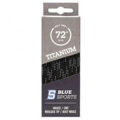 Blue Sports Hokejové šnúrky Blue Sports Titanium voskované Farba: čierna, Dĺžka: 274 cm / 108"