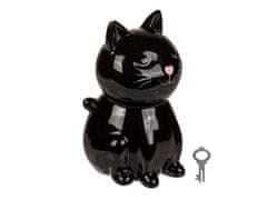 OOTB Čierna keramická pokladnička mačka