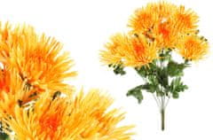 Autronic Chryzantéma puget, farba žlto-oranžová, umelý kvet. KU4323