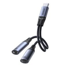 Joyroom SY-C03 adaptér USB-C / 2x USB-C, čierny