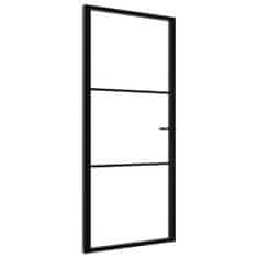 Vidaxl Interiérové dvere, ESG sklo a hliník 102,5x201,5 cm, čierne