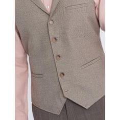 OMBRE Pánska obleková vesta s golierom V3 OM-BLZV-0109 béžová MDN124327 M