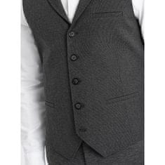 OMBRE Pánska obleková vesta s golierom V2 OM-BLZV-0109 grafitová MDN124326 M