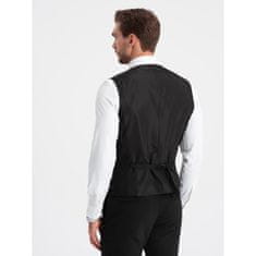 OMBRE Pánska obleková vesta bez klopí V4 OM-BLZV-0112 čierna MDN124333 XL
