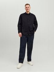 Jack&Jones Plus Pánska košeľa JPRBLACARDIFF Loose Fit 12235157 Black (Veľkosť 4XL)