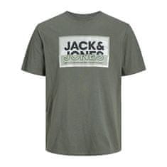 Jack&Jones Plus Pánske tričko JCOLOGAN Standard Fit 12257335 Agave Green (Veľkosť 7XL)