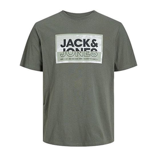 Jack&Jones Plus Pánske tričko JCOLOGAN Standard Fit 12257335 Agave Green