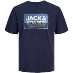 Jack&Jones Plus Pánske tričko JCOLOGAN Standard Fit 12257335 Navy Blazer (Veľkosť 7XL)