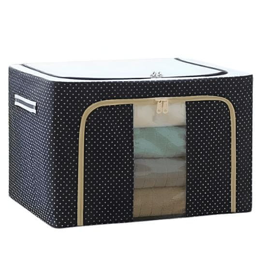 HOME & MARKER® Textilný úložný box organizér na oblečenie a posteľnú bielizeň s objemom 66 litrov – modrá (1 ks) | STACKBOX