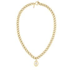 Calvin Klein Slušivý pozlátený náhrdelník Edgy Pearls 35000560