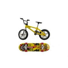 Teddies Prstový bicykel + skateboard, 10cm
