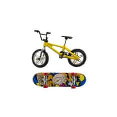 Teddies Prstový bicykel + skateboard, 10cm