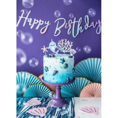 PartyDeco Baner Happy Birthday dúhový, 16,5 x 62 cm