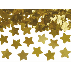 PartyDeco Konfety v tube – hviezdy, zlaté 40cm