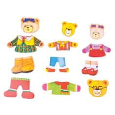 Bigjigs Toys Puzzle oblečenie - Medvedí rodinka