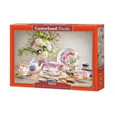 Castorland Puzzle Zátišie s porcelánom a kvetmi, 500 dielov