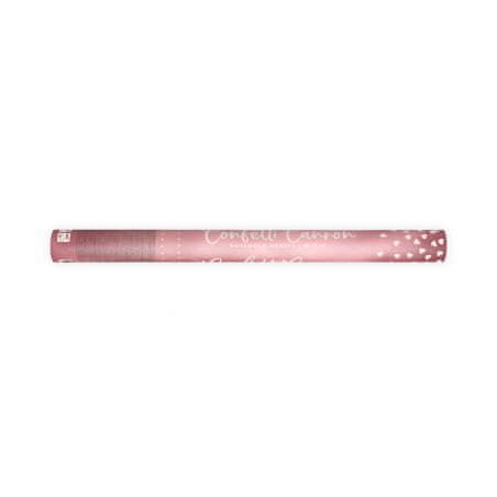 PartyDeco Konfety v tube – srdiečka metalické ružové zlato, 60 cm