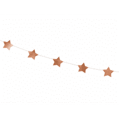 PartyDeco Girlanda Hviezdy, 3,6m, ružové zlato