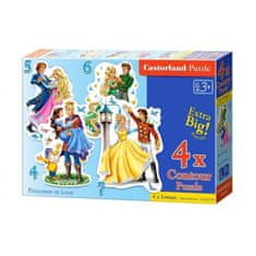 Castorland 4x Puzzle Princezné - 4, 5, 6 a 7 dielikov