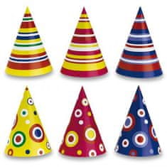 Amscan Farebné papierové klobúčiky so vzorom