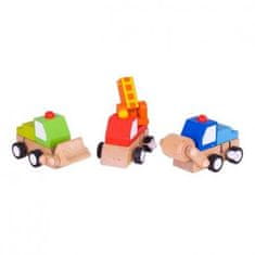 Bigjigs Toys Toys Drevená autíčka naťahovacie - 3 druhy