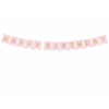 Banner Happy Birthday, ružový 15x175cm