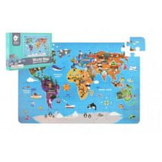 Teddies Puzzle Mapa sveta, 48 dielkov