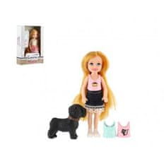 Teddies Mini bábika s psíkom a doplnkami, 12 cm – 3 modely