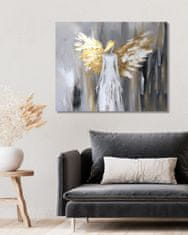 ZUTY Obrazy na stenu - Biely anjel so zlatými krídlami 40x50 cm NO