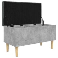 Vidaxl Úložná lavička betónovo-sivá 82x42x46 cm kompozitné drevo
