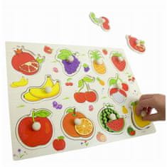 KOMFORTHOME Montessori Drevené puzzle s ovocím