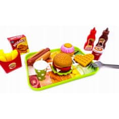 KOMFORTHOME Hračka Jedlo Rýchle občerstvenie Hamburger Hot Dog Hranolky Vafle Tác