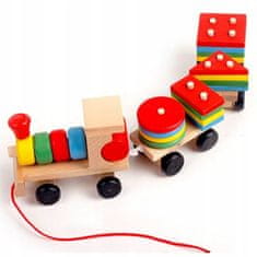 Montessori drevený vláčik s blokmi