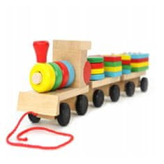 KOMFORTHOME Montessori drevený vláčik s blokmi