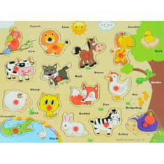 KOMFORTHOME Drevené puzzle Puzzle so zvieratami