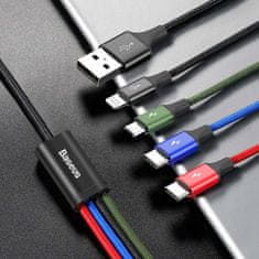 BASEUS Baseus 4v1 USB kábel Lightning / 2x USB typu C / micro USB 3,5A 1,2 m