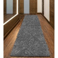 KOMFORTHOME Mäkký huňatý protišmykový koberec 80x300 cm Farba tmavosivá