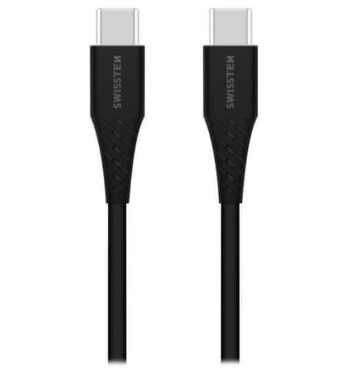 SWISSTEN TPU nabíjací kábel USB-C / USB-C 0,4 M Čierny