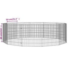Vidaxl 12-panelová klietka pre králiky 54x60 cm pozinkované železo